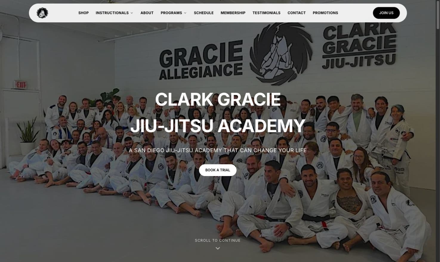 Clark Gracie website homepage